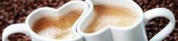 2 heart shaped cups of creamy coffee