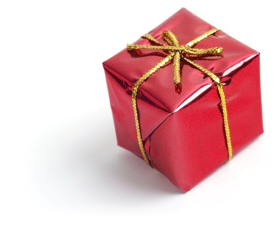 red wrapped gift box